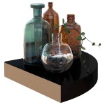 vidaXL Rafturi colț perete, 2 buc., negru extralucios 25x25x3,8 cm MDF vidaXL Rafturi colț perete, 2 buc., negru extralucios 25x25x3,8 cm MDF