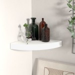 vidaXL Raft colțar de perete, alb, 25 x 25 x 3,8 cm, MDF vidaXL Raft colțar de perete, alb, 25 x 25 x 3,8 cm, MDF