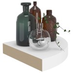 vidaXL Raft colțar de perete, alb, 25 x 25 x 3,8 cm, MDF vidaXL Raft colțar de perete, alb, 25 x 25 x 3,8 cm, MDF