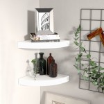 vidaXL Rafturi colțar de perete, 2 buc., alb, 25 x 25 x 3,8 cm, MDF vidaXL Rafturi colțar de perete, 2 buc., alb, 25 x 25 x 3,8 cm, MDF