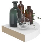 vidaXL Rafturi colțar de perete, 4 buc., alb, 25 x 25 x 3,8 cm, MDF vidaXL Rafturi colțar de perete, 4 buc., alb, 25 x 25 x 3,8 cm, MDF