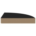 vidaXL Rafturi colț de perete, 2 buc., negru, 25x25x3,8 cm, MDF vidaXL Rafturi colț de perete, 2 buc., negru, 25x25x3,8 cm, MDF