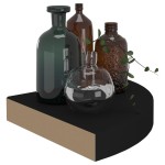 vidaXL Rafturi colț de perete, 2 buc., negru, 25x25x3,8 cm, MDF vidaXL Rafturi colț de perete, 2 buc., negru, 25x25x3,8 cm, MDF