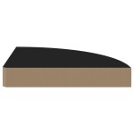 vidaXL Rafturi colțar suspendate, 4 buc., negru, 25x25x3,8 cm, MDF vidaXL Rafturi colțar suspendate, 4 buc., negru, 25x25x3,8 cm, MDF