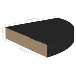vidaXL Rafturi colțar suspendate, 4 buc., negru, 25x25x3,8 cm, MDF vidaXL Rafturi colțar suspendate, 4 buc., negru, 25x25x3,8 cm, MDF