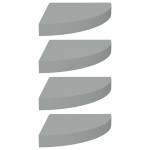 vidaXL Rafturi colțar de perete, 4 buc., gri, 25 x 25 x 3,8 cm, MDF vidaXL Rafturi colțar de perete, 4 buc., gri, 25 x 25 x 3,8 cm, MDF