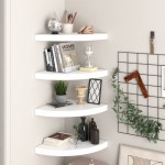 vidaXL Colțare suspendate, 4 buc., alb extralucios, 35x35x3,8 cm, MDF vidaXL Colțare suspendate, 4 buc., alb extralucios, 35x35x3,8 cm, MDF