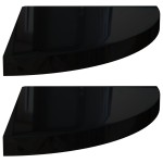 vidaXL Rafturi colț perete, 2 buc., negru extralucios 35x35x3,8 cm MDF