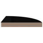 vidaXL Rafturi colț perete, 2 buc., negru extralucios 35x35x3,8 cm MDF