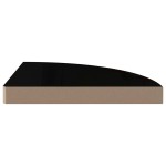 vidaXL Rafturi colț perete 4 buc, negru extralucios, 35x35x3,8 cm, MDF vidaXL Rafturi colț perete 4 buc, negru extralucios, 35x35x3,8 cm, MDF