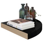 vidaXL Rafturi colț perete 4 buc, negru extralucios, 35x35x3,8 cm, MDF vidaXL Rafturi colț perete 4 buc, negru extralucios, 35x35x3,8 cm, MDF