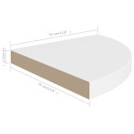 vidaXL Raft colțar de perete, alb, 35 x 35 x 3,8 cm, MDF vidaXL Raft colțar de perete, alb, 35 x 35 x 3,8 cm, MDF