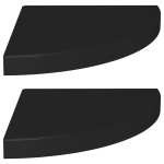 vidaXL Rafturi colț de perete, 2 buc., negru, 35x35x3,8 cm, MDF vidaXL Rafturi colț de perete, 2 buc., negru, 35x35x3,8 cm, MDF