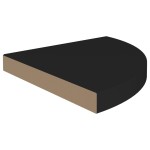 vidaXL Rafturi colț de perete, 2 buc., negru, 35x35x3,8 cm, MDF vidaXL Rafturi colț de perete, 2 buc., negru, 35x35x3,8 cm, MDF
