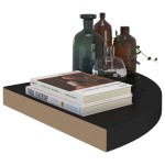 vidaXL Rafturi colțar de perete, 4 buc., negru, 35 x 35 x 3,8 cm, MDF vidaXL Rafturi colțar de perete, 4 buc., negru, 35 x 35 x 3,8 cm, MDF