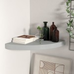 vidaXL Raft colțar de perete, gri, 35 x 35 x 3,8 cm, MDF vidaXL Raft colțar de perete, gri, 35 x 35 x 3,8 cm, MDF
