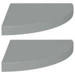 vidaXL Rafturi colț de perete, 2 buc., gri, 35x35x3,8 cm, MDF vidaXL Rafturi colț de perete, 2 buc., gri, 35x35x3,8 cm, MDF