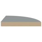 vidaXL Rafturi colț de perete, 2 buc., gri, 35x35x3,8 cm, MDF vidaXL Rafturi colț de perete, 2 buc., gri, 35x35x3,8 cm, MDF
