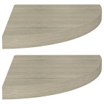 vidaXL Rafturi colț de perete, 2 buc., stejar, 35x35x3,8 cm, MDF vidaXL Rafturi colț de perete, 2 buc., stejar, 35x35x3,8 cm, MDF