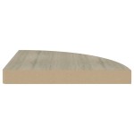 vidaXL Rafturi colț de perete, 2 buc., stejar, 35x35x3,8 cm, MDF vidaXL Rafturi colț de perete, 2 buc., stejar, 35x35x3,8 cm, MDF