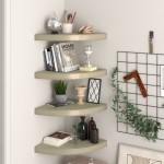vidaXL Rafturi colț suspendate, 4 buc., stejar, 35x35x3,8 cm, MDF vidaXL Rafturi colț suspendate, 4 buc., stejar, 35x35x3,8 cm, MDF