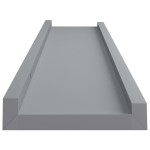 vidaXL Rafturi rame foto cu bordură, 2 buc., gri, 60 x 9 x 3 cm, MDF