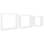 vidaXL Rafturi cub de perete, 3 buc., alb, MDF vidaXL Rafturi cub de perete, 3 buc., alb, MDF