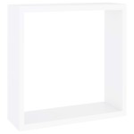 vidaXL Rafturi cub de perete, 3 buc., alb, MDF vidaXL Rafturi cub de perete, 3 buc., alb, MDF