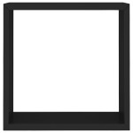 vidaXL Rafturi cub de perete, 3 buc., negru, MDF vidaXL Rafturi cub de perete, 3 buc., negru, MDF
