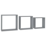 vidaXL Rafturi cub de perete, 3 buc., gri, MDF vidaXL Rafturi cub de perete, 3 buc., gri, MDF