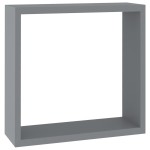 vidaXL Rafturi cub de perete, 3 buc., gri, MDF vidaXL Rafturi cub de perete, 3 buc., gri, MDF