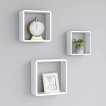 vidaXL Rafturi de perete cub, 3 buc., alb, MDF vidaXL Rafturi de perete cub, 3 buc., alb, MDF