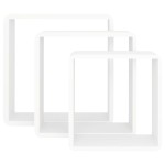 vidaXL Rafturi de perete cub, 3 buc., alb, MDF vidaXL Rafturi de perete cub, 3 buc., alb, MDF