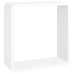 vidaXL Rafturi de perete cub, 3 buc., alb, MDF vidaXL Rafturi de perete cub, 3 buc., alb, MDF