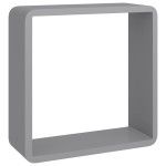 vidaXL Rafturi cub de perete, 3 buc., gri, MDF vidaXL Rafturi cub de perete, 3 buc., gri, MDF