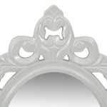vidaXL Set raft perete pentru chei/bijuterii cu oglindă și cârlige gri