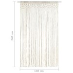 vidaXL Perdea macrame, 140 x 240 cm, bumbac vidaXL Perdea macrame, 140 x 240 cm, bumbac