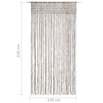 vidaXL Perdea macrame, gri taupe,140 x 240 cm, bumbac vidaXL Perdea macrame, gri taupe,140 x 240 cm, bumbac