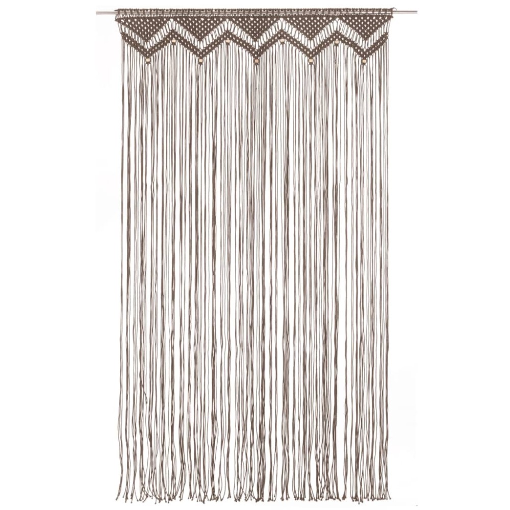 vidaXL Perdea macrame, gri taupe,140 x 240 cm, bumbac