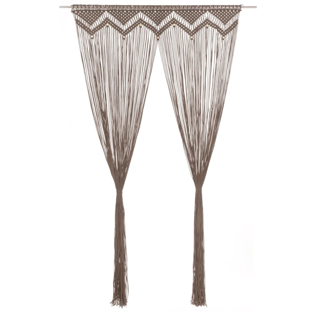 vidaXL Perdea macrame, gri taupe,140 x 240 cm, bumbac