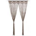 vidaXL Perdea macrame, gri taupe,140 x 240 cm, bumbac vidaXL Perdea macrame, gri taupe,140 x 240 cm, bumbac