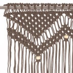 vidaXL Perdea macrame, gri taupe,140 x 240 cm, bumbac vidaXL Perdea macrame, gri taupe,140 x 240 cm, bumbac