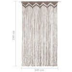 vidaXL Perdea macrame, gri taupe,140 x 240 cm, bumbac vidaXL Perdea macrame, gri taupe,140 x 240 cm, bumbac
