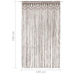 vidaXL Perdea macrame, gri taupe,140 x 240 cm, bumbac vidaXL Perdea macrame, gri taupe,140 x 240 cm, bumbac