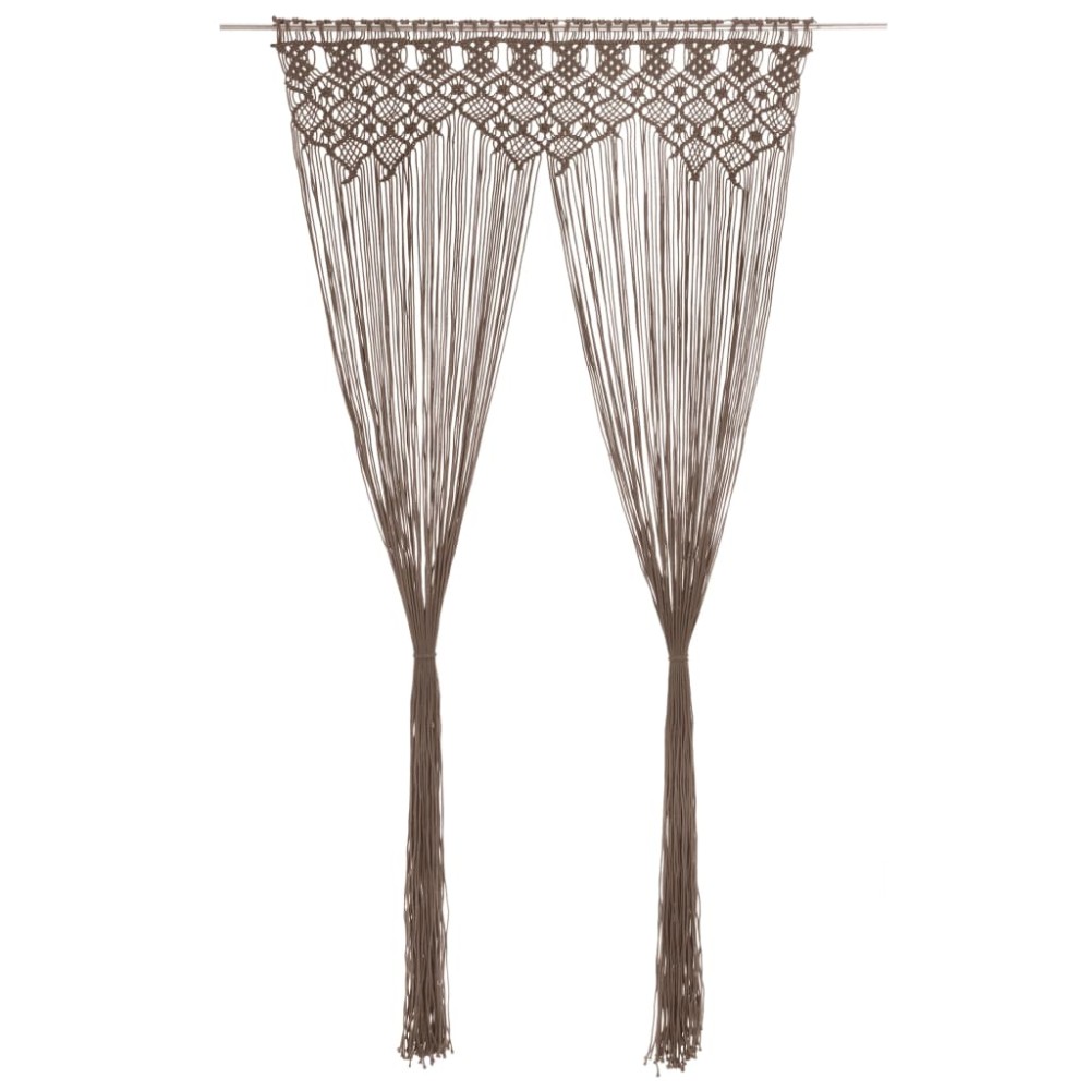 vidaXL Perdea macrame, gri taupe,140 x 240 cm, bumbac