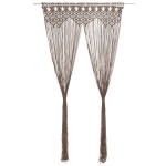 vidaXL Perdea macrame, gri taupe,140 x 240 cm, bumbac vidaXL Perdea macrame, gri taupe,140 x 240 cm, bumbac