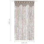 vidaXL Perdea macrame, gri taupe,140 x 240 cm, bumbac vidaXL Perdea macrame, gri taupe,140 x 240 cm, bumbac
