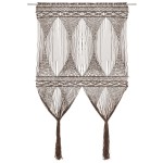 vidaXL Perdea macrame, gri taupe,140 x 240 cm, bumbac vidaXL Perdea macrame, gri taupe,140 x 240 cm, bumbac