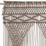 vidaXL Perdea macrame, gri taupe,140 x 240 cm, bumbac vidaXL Perdea macrame, gri taupe,140 x 240 cm, bumbac