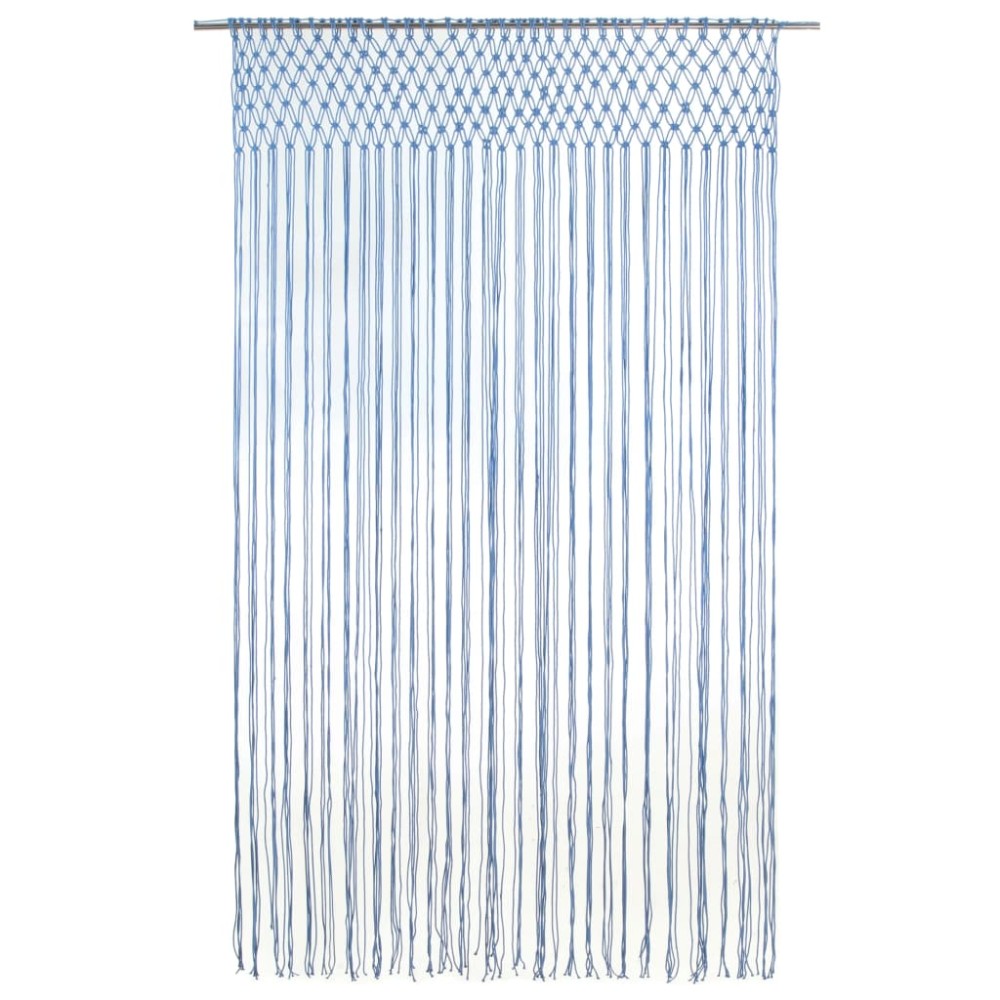 vidaXL Perdea macrame, albastru, 140 x 240 cm, bumbac